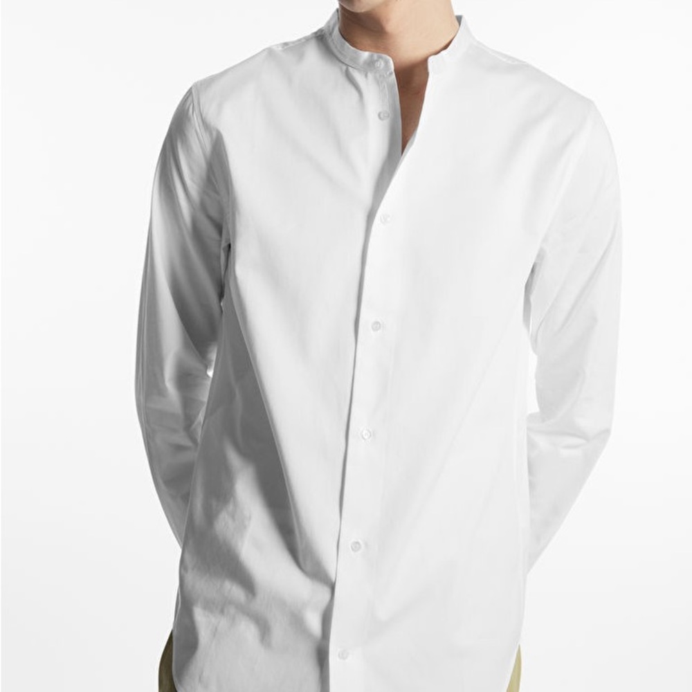 COS Grandad Collar Cotton Shirt